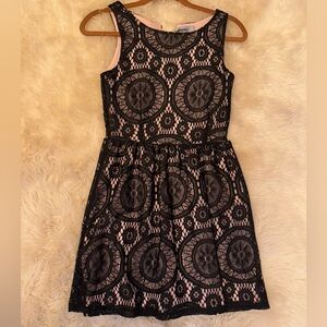 Lace detail skater dress